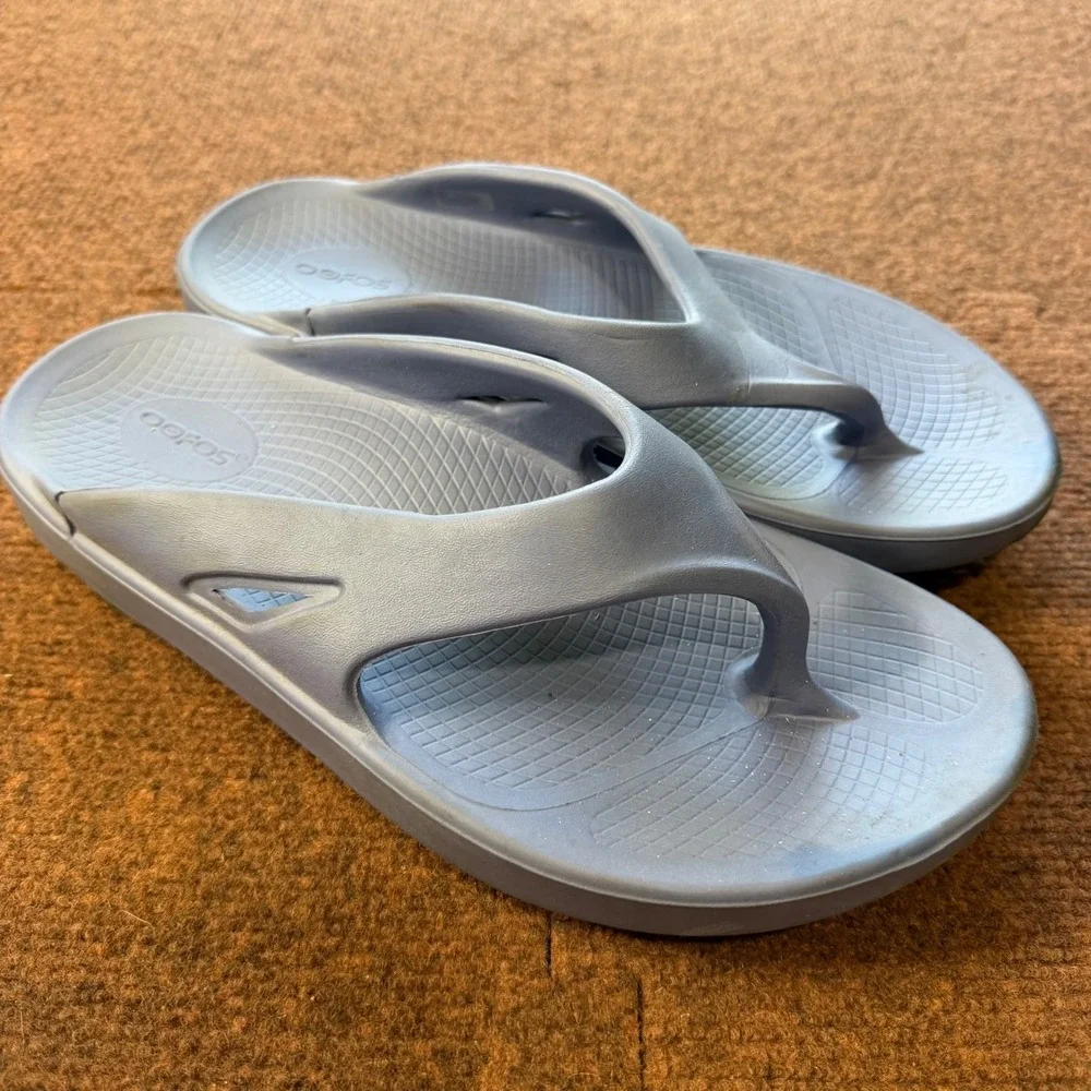 OOFOS OOriginal Recovery Sandals Slate Blue Mens 9 Womens 11 EU 42 Flip Flops A-